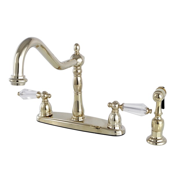 Centerset Kitchen Faucet, Polished Brass